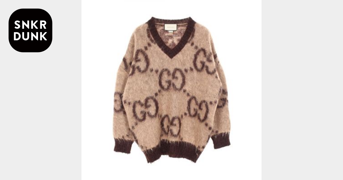B (目立った傷や汚れなし)】グッチ GUCCI GG柄 Vネック ニット 衣料品