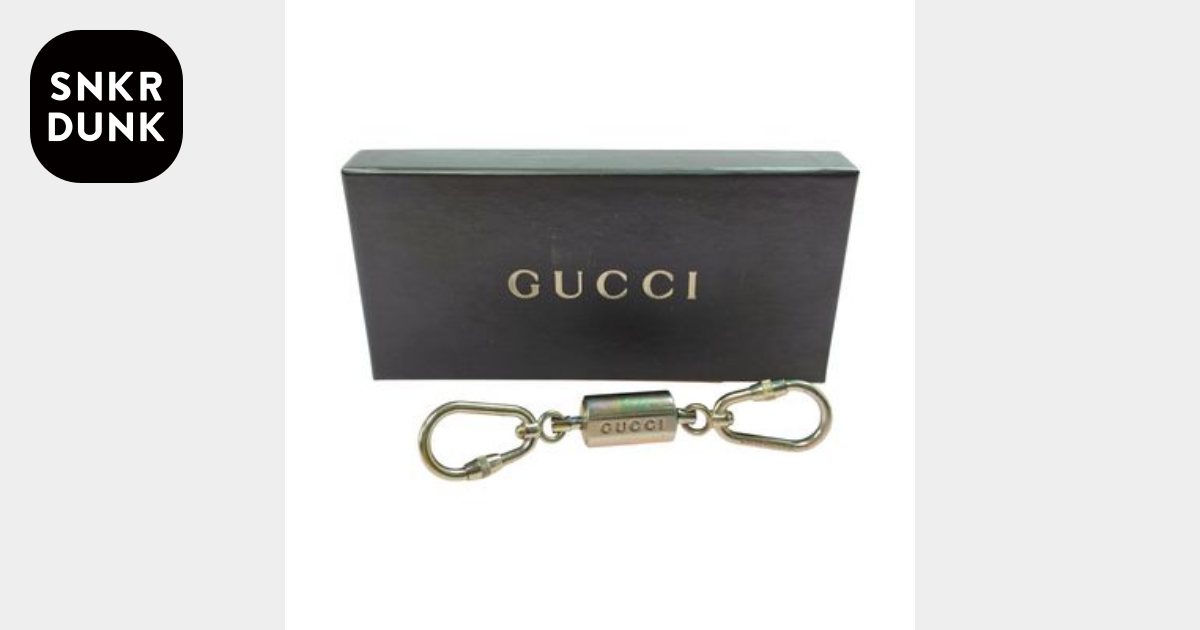 C (やや傷や汚れあり)】GUCCI グッチ ダブルカラビナキーリング