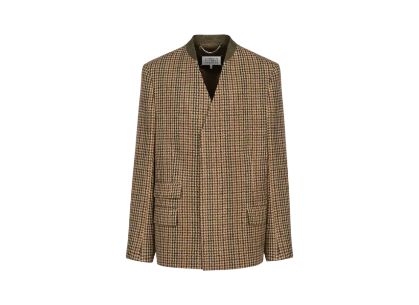 Maison Margiela Men's Checked Blazer "Shetland Brown"