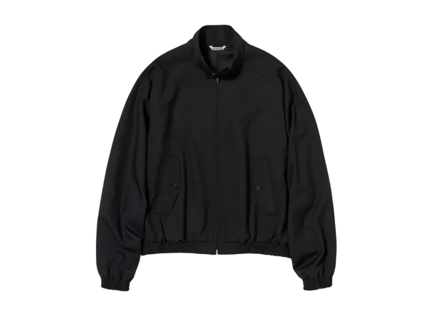 AURALEE  Super Fine Tropical Wool Zip Blouson "Black"
