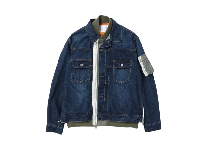 sacai Denim Nylon Twill Jacket "Blue”