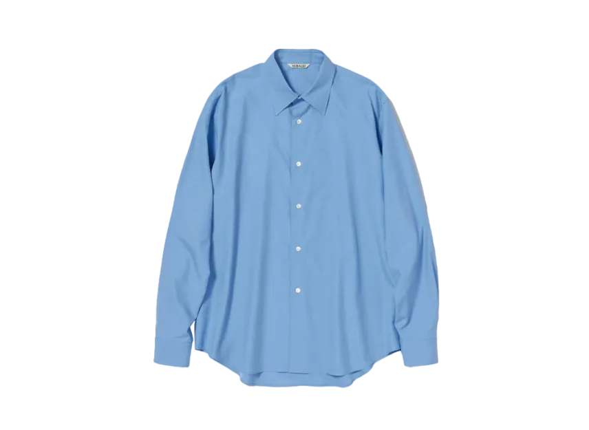 AURALEE Washed Finx Twill Shirt "Blue"