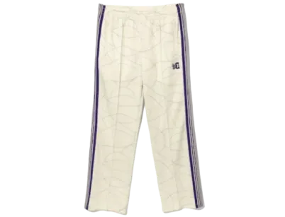 Needles x DC SHOES Track Pant - Poly Smooth / Printed "Ivory”