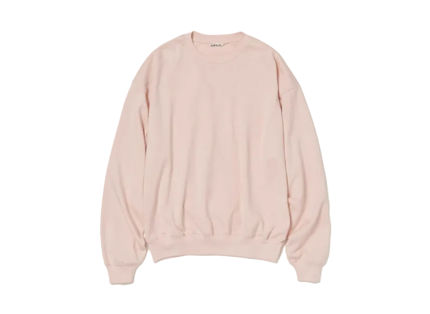 AURALEE Super High Gauge Sweat P/O "Pale Pink"