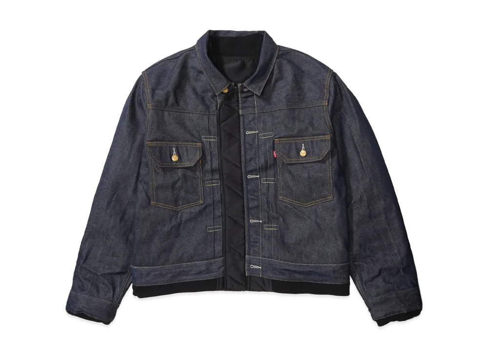 sacai LEVI'S Men's Denim x Nylon Twill Reversible Blouson "Indigo/Black"