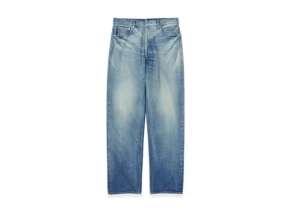 AURALEE Selvedge Faded Heavy Denim Wide Pants "Faded Indigo"