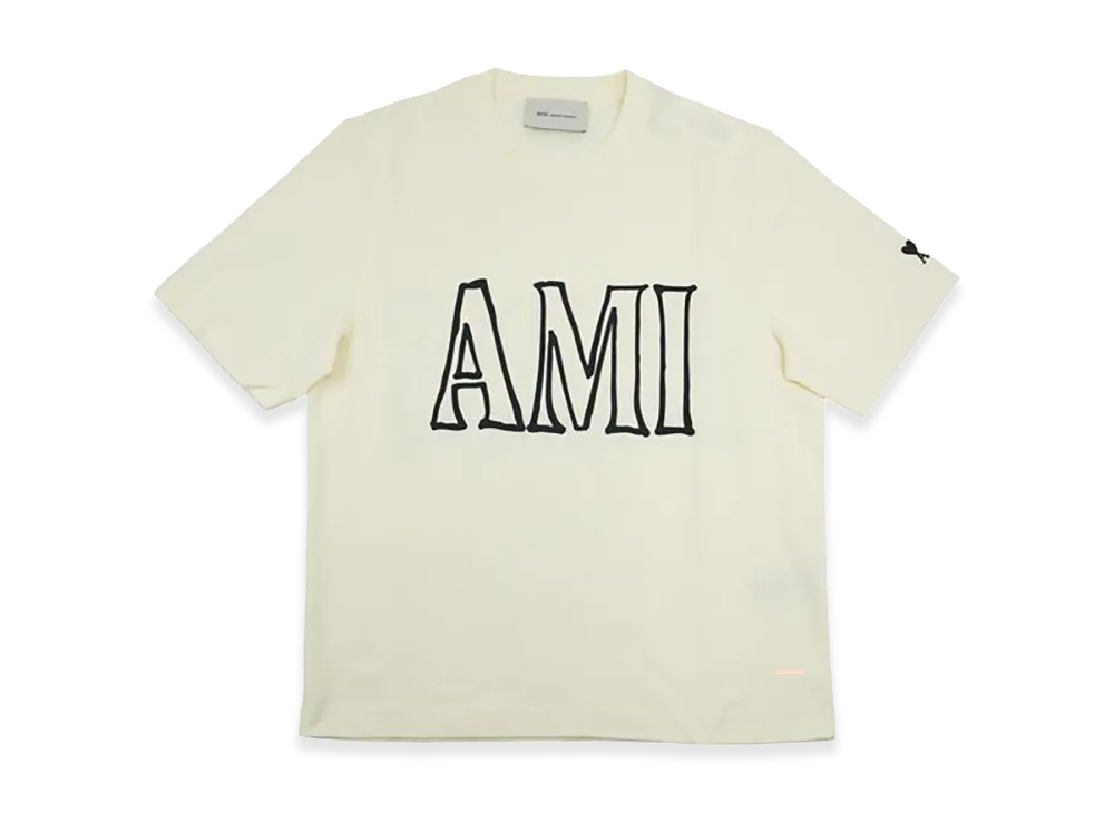 AMI PARIS Print T-Shirt "Off White"