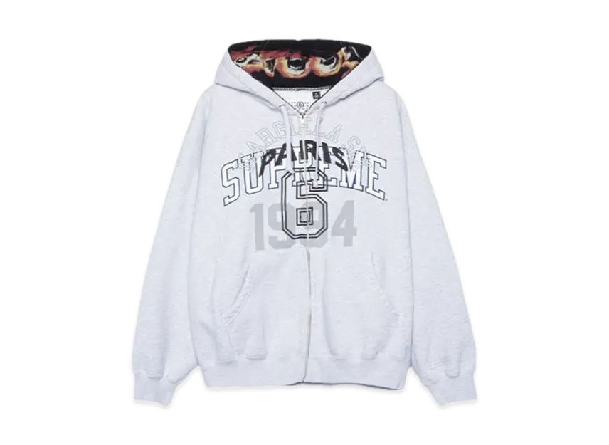Supreme Supreme x MM6 Zip Up Hooded Sweatshirt "Ash Grey"