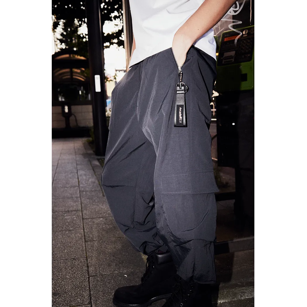 Arcade REX by ChroNoiR NYLON CARGO PANTS BLACK
