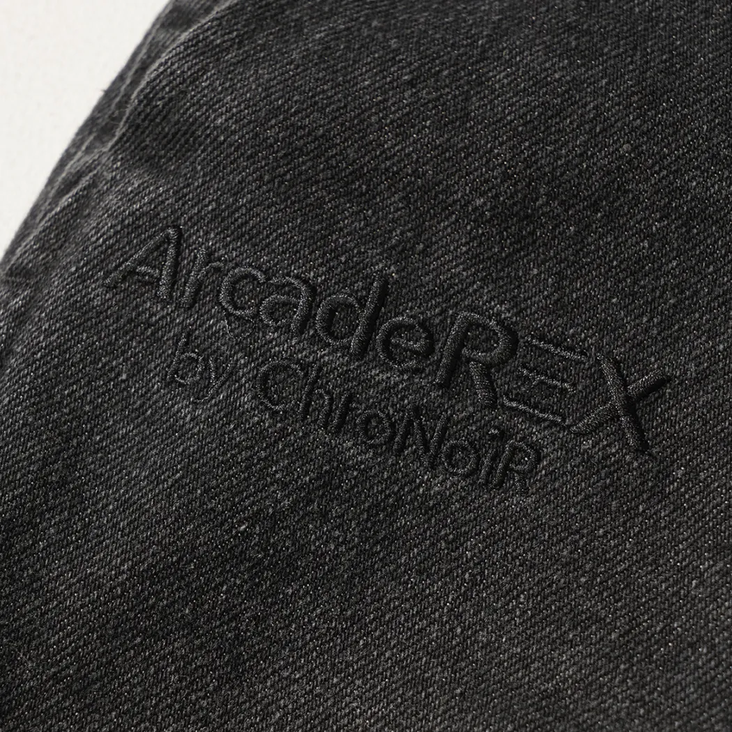 Arcade REX by ChroNoiR FADED DENIM WIDE PANTS BLACK