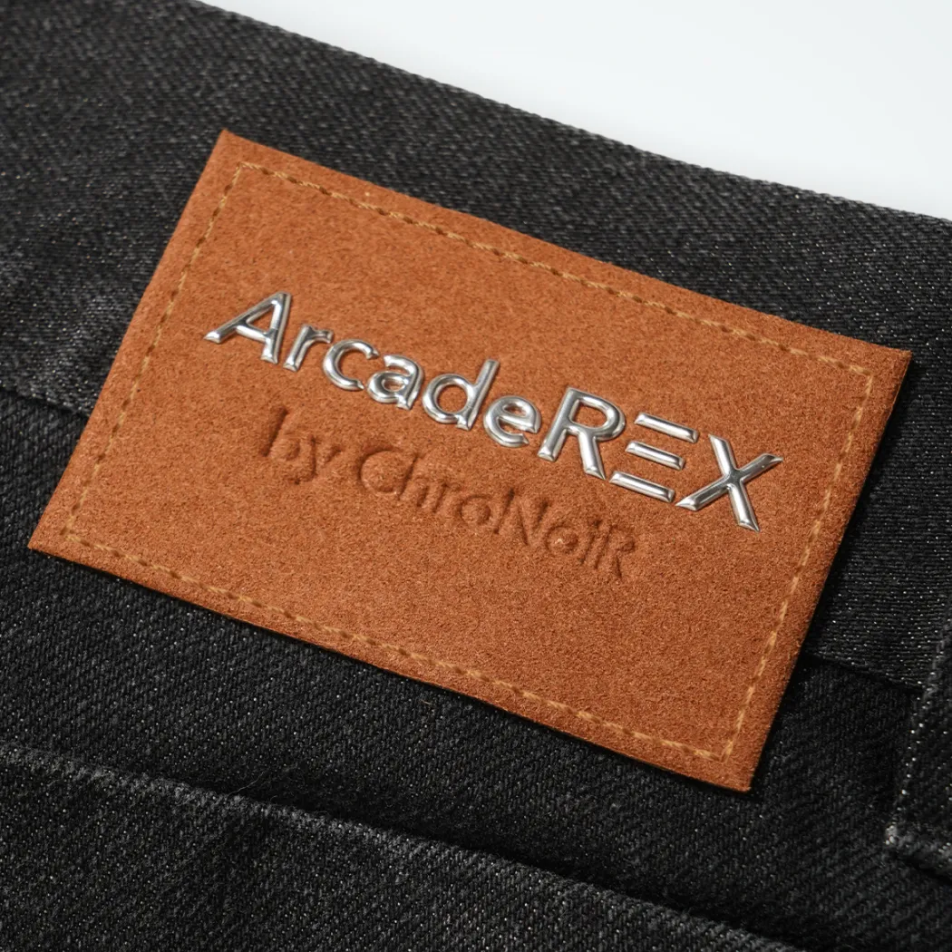Arcade REX by ChroNoiR FADED DENIM WIDE PANTS BLACK