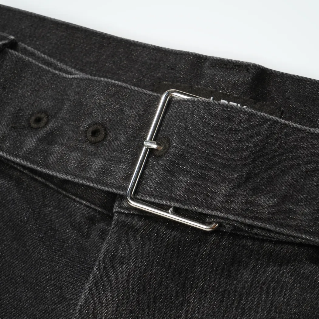 Arcade REX by ChroNoiR FADED DENIM WIDE PANTS BLACK