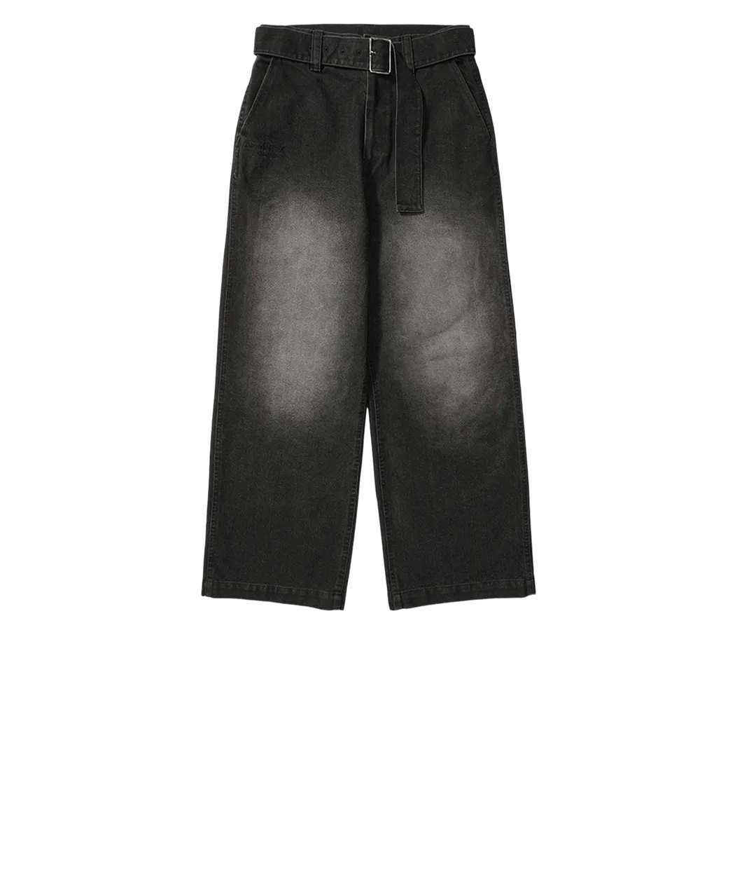 Arcade REX by ChroNoiR FADED DENIM WIDE PANTS BLACK