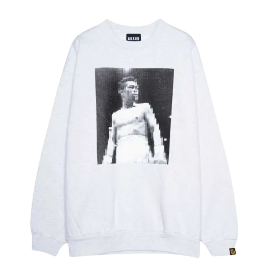 RAZOR BOXING CLUB 15OZ CREW NECK SWEAT COLLAGE BY KOSUKE KAWAMURA "H GRAY"