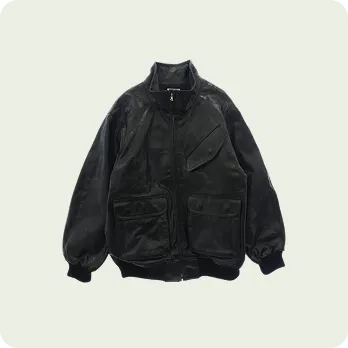 AURALEE 25AW A25AB01WX LAMB LEATHER ZIP BLOUSON "Black"