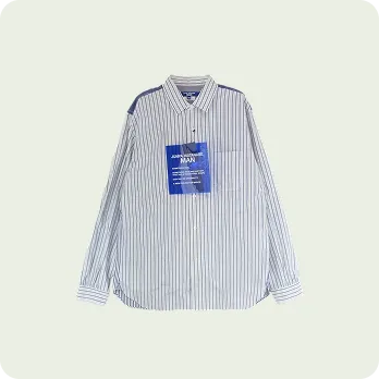 JUNYA WATANABE COMME des GARCONS MAN L/S Shirt WP-B015 Stripe "Blue"